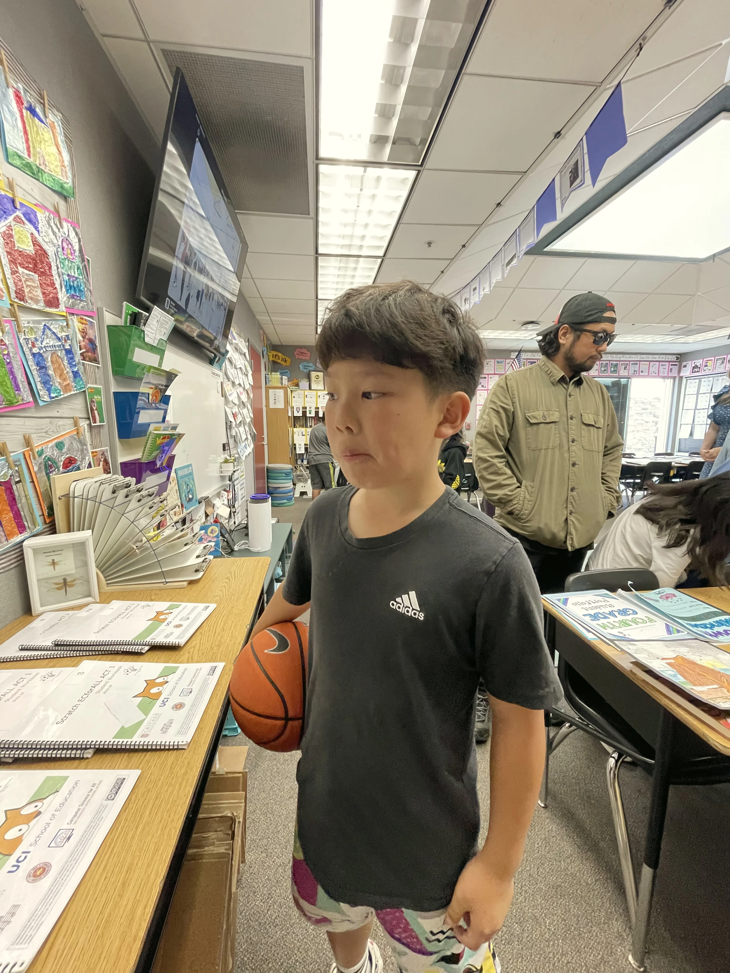 Young student engaged in classroom activity