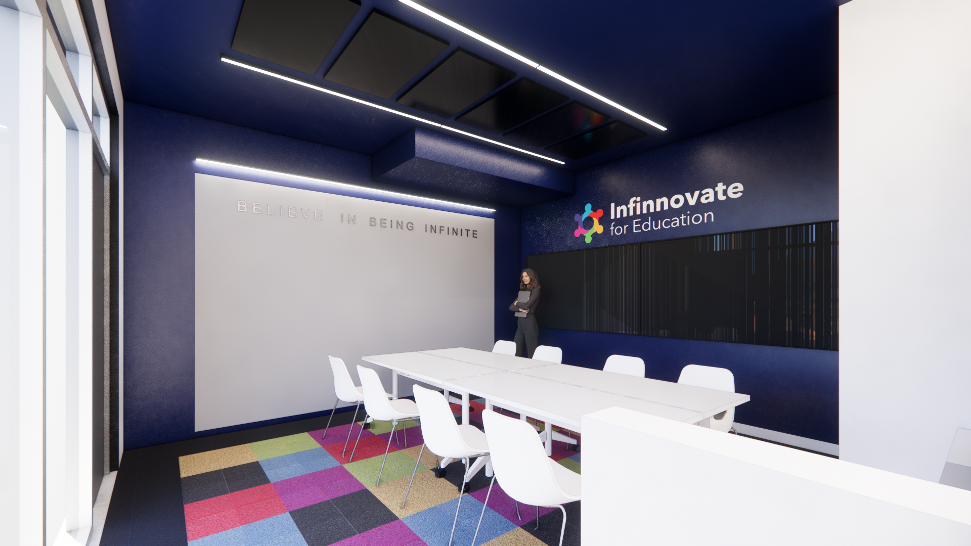 Infinnovate classroom render alternate angle
